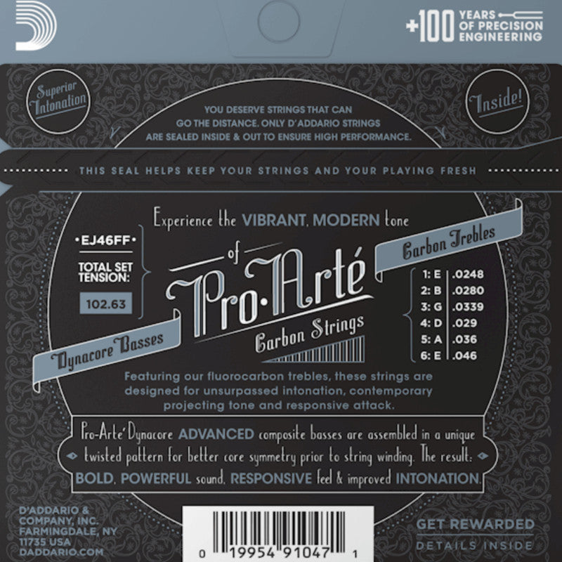 D’Addario EJ46FF Pro-Arté Carbon Classical Guitar Strings – Hard Tension