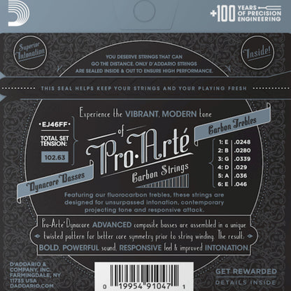 D’Addario EJ46FF Pro-Arté Carbon Classical Guitar Strings – Hard Tension