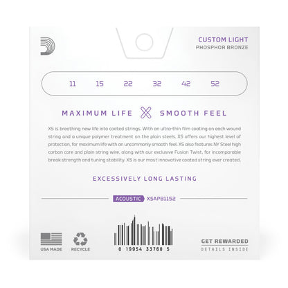 D’Addario XS Phosphor Bronze 011–052 Acoustic Guitar Strings